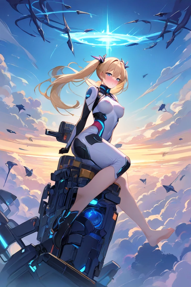 highres, 8k, absurdres, solo,1girl, long hair, black thighhighs, school uniform, cleavage, (blonde hair:1.3), realistic, intense close-up, solo, (Ultraman_Rise:1.75), (clenched hand:1.4), simple background, space, looking at viewer, upper body, flying, (double_fist), first,
((tokusatsu)),
<lora:Ultraman_Rise_v2-000005:0.7>,
