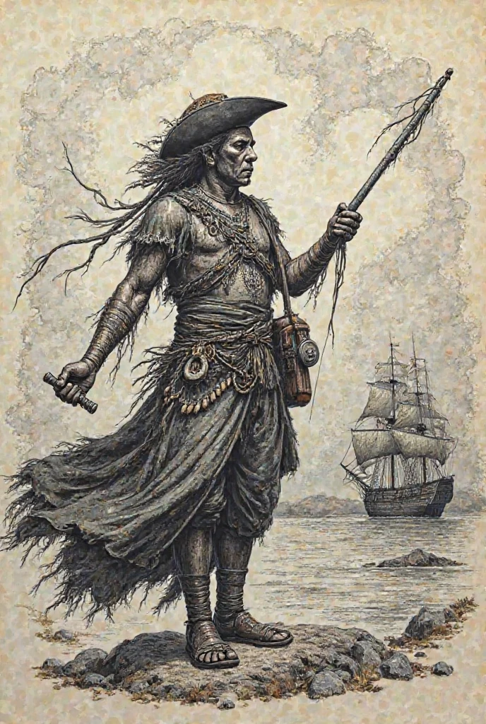 create a drawing of the legend of caboclo dágua