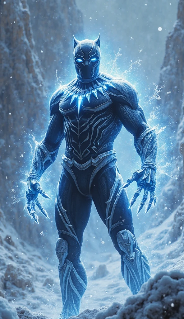 Black man ice power making fifteen ice daggers