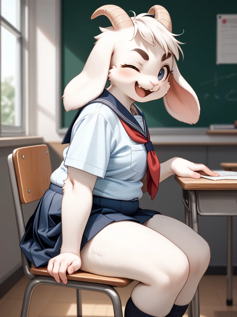 Furry,(((sheep))), (explicit content: 1.0),, (genitals: 1.1),, (school uniform: 1.2),,
A breathtaking, high-resolution masterpiece of a furry sheep in a school vestido escolar, portraying an explicit presentation of its cum and pussy. The detailed artwork showcases the sheep's fluffy body, with a focus on its genital area. The perfect lighting brings out the brilliant colors and intricate details of the fur. This erotic and explicit image was created by the talented artists on e621, including Chunie and Einshelm. The sheep's face is filled