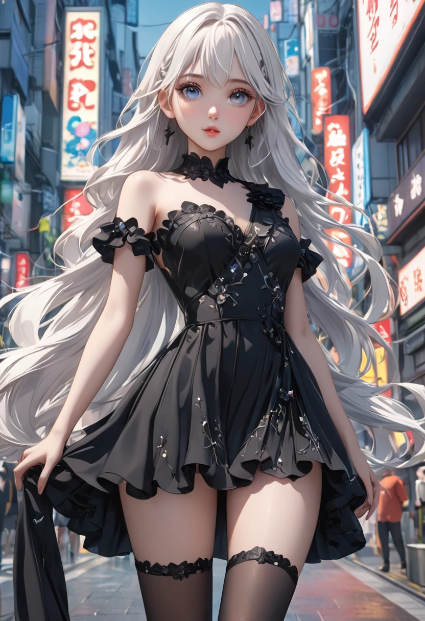 High resolution, Anatomically correct, Highest quality, High detail, smile, One person, Wide-angle shot, Aperture F16, chromatic aberration, chromatic aberration濫用, Artistic, Gentle colors, Soft Light, The End of the Journey,The rigors of travel,Many colors,Watercolor,night,Fantastic Moon,wonder,Dark atmosphere,A bold challenge,Salvation,dream-like,Near future,City,Neon Light,colorful,techno
