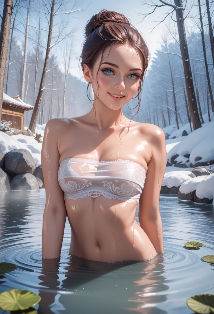 beautiful detailed eyes, beautiful detailed lips, extremely detailed eyes and face, longeyelashes, two girls in a hot spring, snow landscape, steam, sweat, (best quality,4k,8k,highres,masterpiece:1.2),ultra-detailed,(realistic,photorealistic,photo-realistic:1.37),HDR,UHD,studio lighting,ultra-fine painting,sharp focus,physically-based rendering,extreme detail description,professional,vivid colors,bokeh,portrait,landscape,realistic