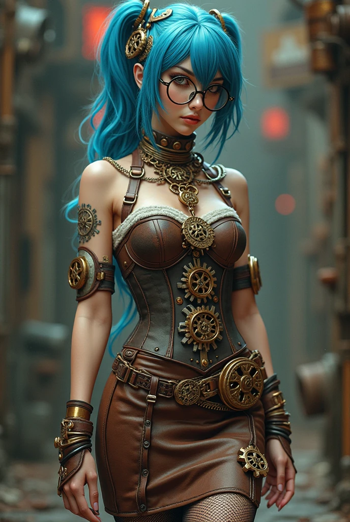 (American Shot), Beautiful Steampunk Girl, Steampunk Fantasy, (Grey or Light Blue Eyes), Front View, A Beautiful Steampunk Goddess, (Small Chest), (Small Hips), Walking Towards Camera, (Looking At Camera), in a room, Wearing steampunk elements on clothing that glow or emit light, Steampunk Digital Art, Mechanized Valkyrie Girl