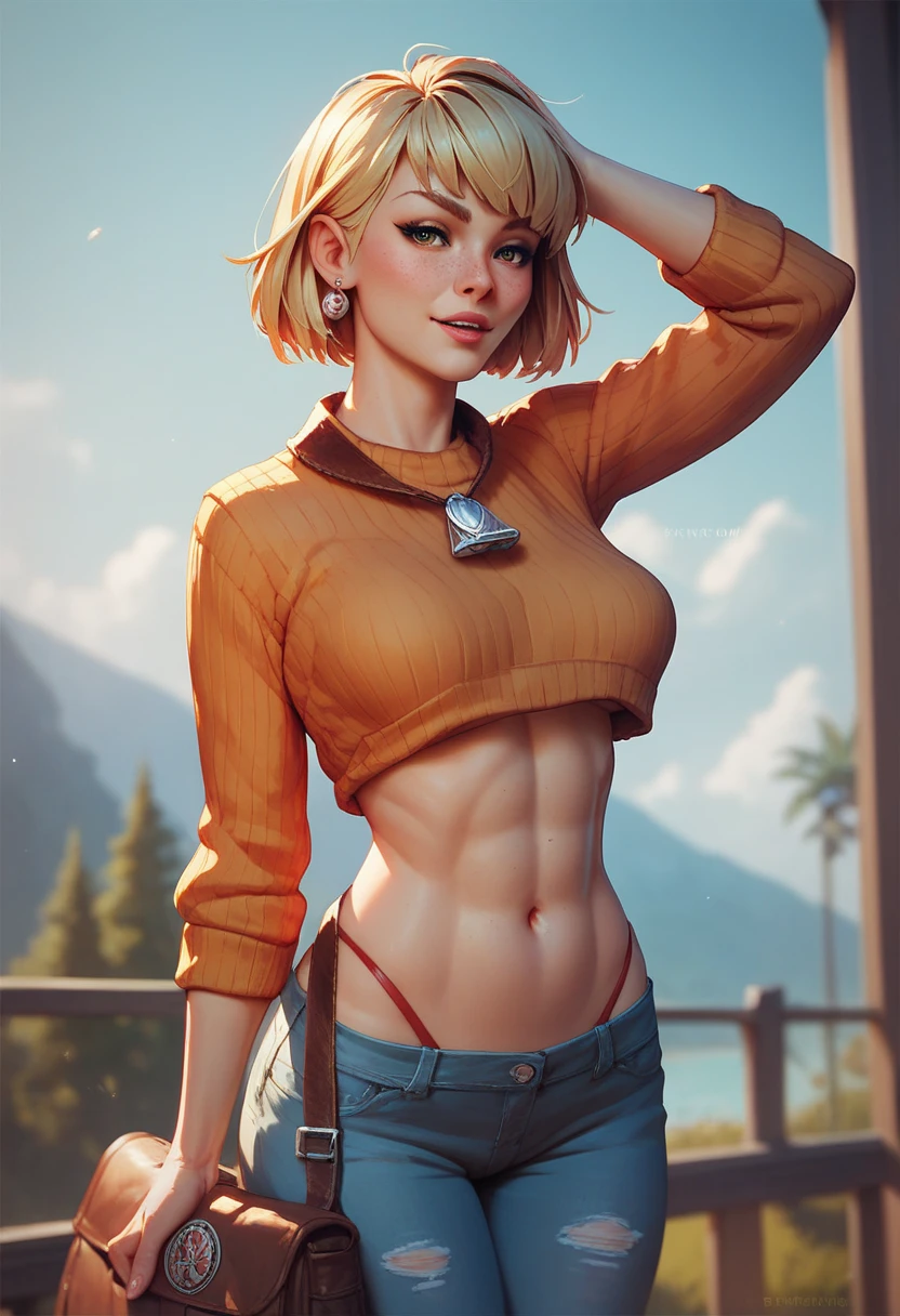 masterpiece,best quality,high resolution,8k,ultra HD,wallpaper,illustration,beautiful detailed eyes,perfect face,cowboy shot,beautiful detailed eyes,extremely detailed face,perfect lighting,extremely detailed CG,perfect hands,perfect anatomy,perfect body,perfect hands,perfect fingers,1woman,full body,,(muscle fighter:1.1),yellow single bun hair,Blue eyes,large breasts,Medium ass,medium nipples,white tube top,black very short hot pants,clothed,looking at viewer,sexy look running pose,cameltoe,Steam,Wet,sweat,1person,Sandy Beach