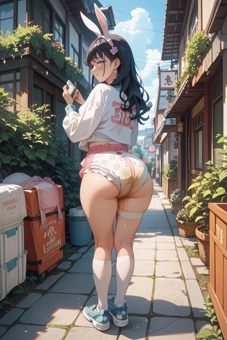 masterpiece,High resolution, high quality、Detailed depiction、((((school bag))))、(((Primary school students、Lori、)))、Multiple Girls,Completely naked、Double Peace, sexual excitement expression, blush, Open your mouth, (sexual excitement:1.2), ((Prostitute、Bitch、sex slave))、looking at the camera、Showing off her boobs、Showing off pussy、Showing off anus、((gigantic breasts、very thick paws、Very big ass))、(Vulgar pose、Black Hair、Twin tails)、Shiny skin、slimy skin、((Brat,Slut、Outdoor Exposure))、pubic hair、Armpit hair、(standing)、barker、lure