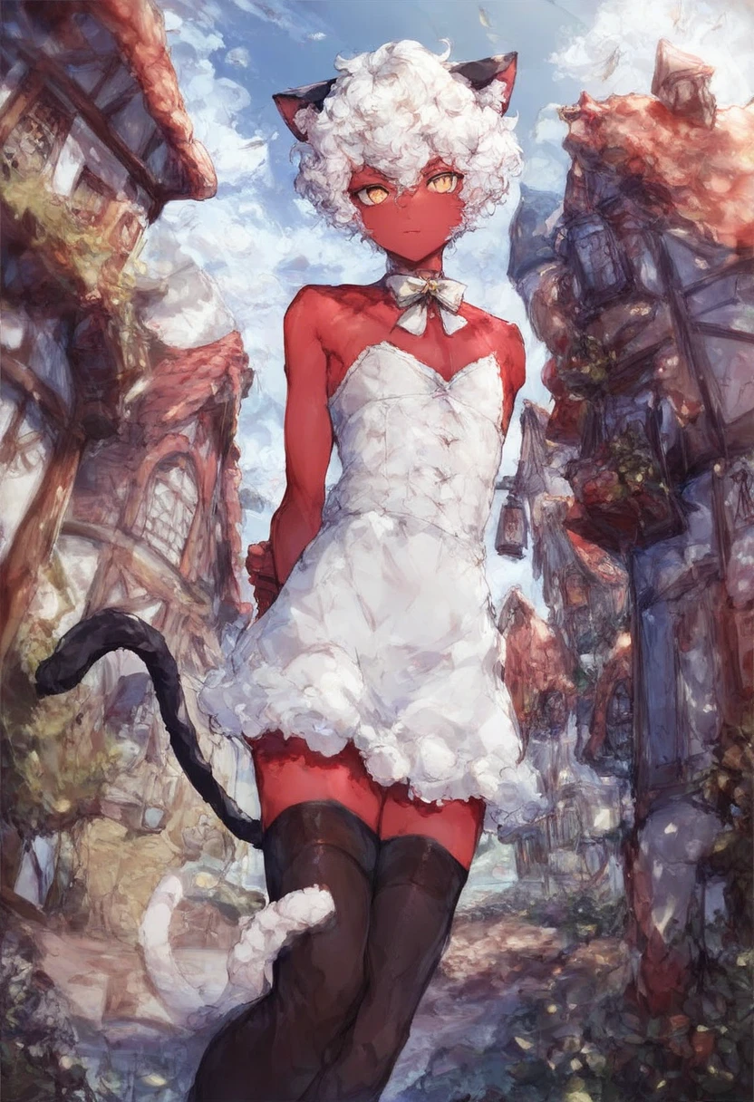 a pixel cat girl is standing with it's eyes open and smiling at the camera with an octopus like tail on her body, on a wall chained in a stone prison pretty ragged anime characters together over one another over the top of them a hard light blushing lewd face while wearing very tight boots micro leaf bikini, standing an animated figure with white skinny body a bread and a goey goop behind her is speech bubble