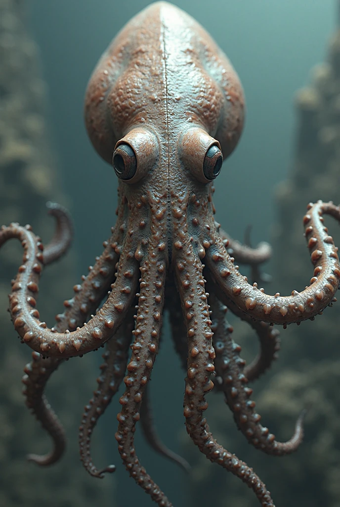 make the whole head and face like an octopus without any human features