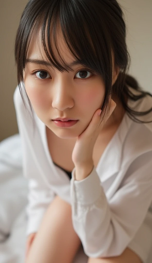 ((Upper Body:1.3)).Blown by the long wind [Blue-black:.3] hair,Looking at the audience, (Tabletop:1.3), (8K, Realistic, RAW Photos, Highest quality: 1.4), Japanese, (1 Girl), Beautiful Face, (Realistic face),{Wavy medium hair|Front hair long bob|short hair with long bangs}{Black hair|Brown hair|Blonde hair}, Beautiful hairstyle, Realistic eyes, Beautiful and beautiful eyes, (Realistic skin), Beautiful Skin, charm, Ultra-high resolution, Surreal, Very detailed, Golden Ratio,Female student peeing in the toilet、shame(Blushing:1.3),Upper Bodyは裸、Nipples sticking out