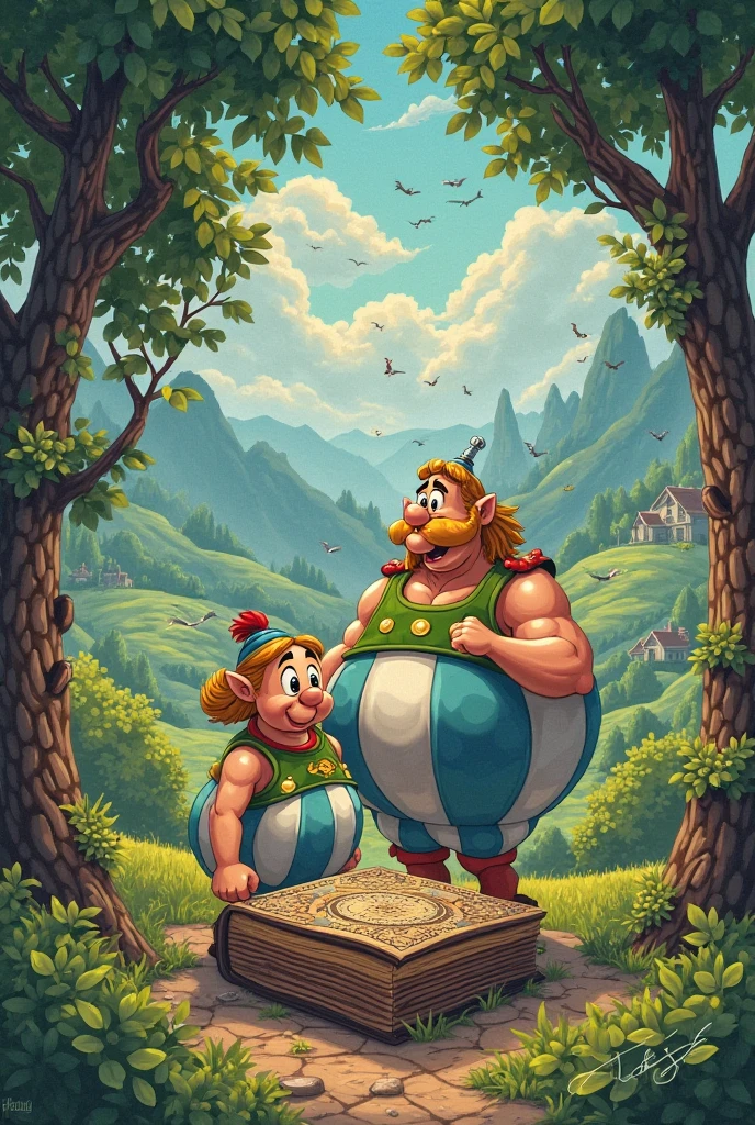 Kind naked white-haired fat king，With a smile，looking in a mirror