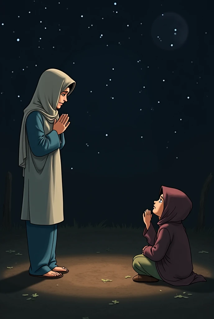 A boy with golden hairs is on knees saying sorry to his girl in hijab
