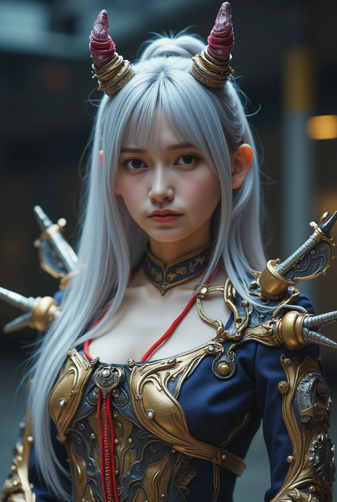 (ukiyoe painting:1.3),(3D Animation:1.3),(((king of steampunk:1.3)),(((Costume with intricate lace details))),(((Vibrant cosplay costumes of mythical creatures))),(((Animal ears))),(Sunbeams filtering through the leaves deep in a mysterious forest:1.3),(Make the subject look three-dimensional with the contrast of light and shadow),Cute and beautiful girl,Cute round face,Cute smile,with blush cheeks,Red Lip,(silver white hair,Floral braided headband,half up、Floral Braided Space Van,Voluminous Fishtail Braids,Twisted chignon,),(Bangs are see-through bangs),hair pin,hair adornments,detailed clothes features,Detailed hair features,detailed facial features,(Dynamic angles),(Dynamic and sexy poses),profetional lighting,Cinematic Light,(masutepiece,top-quality,Ultra-high resolution output image, depth of fields,) ,(32k quality,depth of fields,Anatomically accurate facial structure,),(Sea Art 2 Mode:1.3),(Image Mode Ultra HD,)