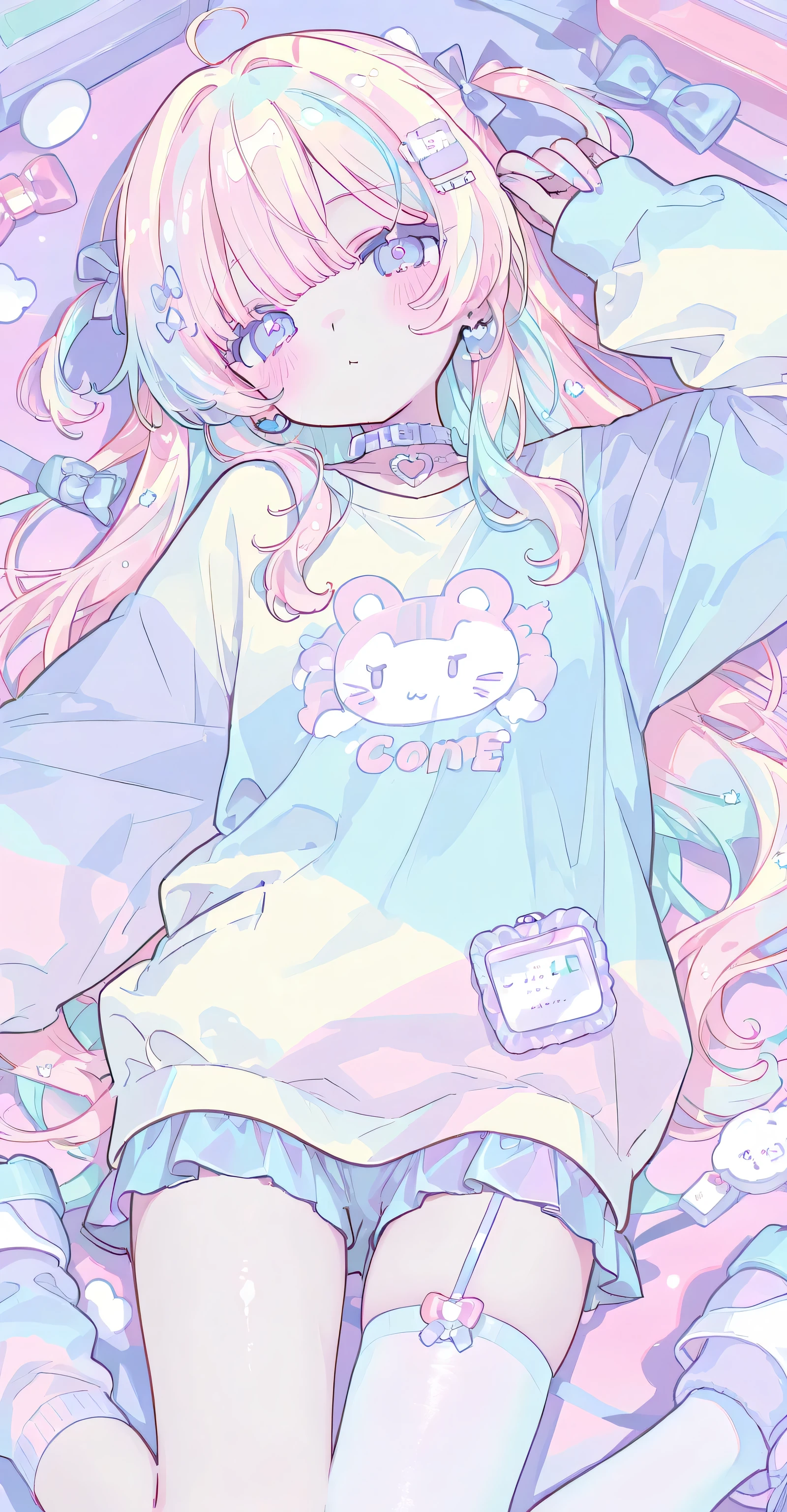 Pastel colors clothes, kawaii, Clothes come undone