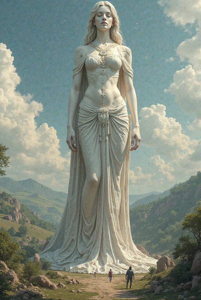 ((masterpiece, Highest quality, Best image quality, High resolution, Realistic, RAW Photos, 8k)), ((Highly detailed CG synthesis 8k wallpaper)), (Huge and stunning goddess shot, Very hot and sexy, Incredible beauty, Perfect Proportions, Beautiful body, Slim body beauty:1.4), Huge Stone Buddha Statue carved out of rocky mountains, Stone Buddha Statue, Beautiful Face, View from below,