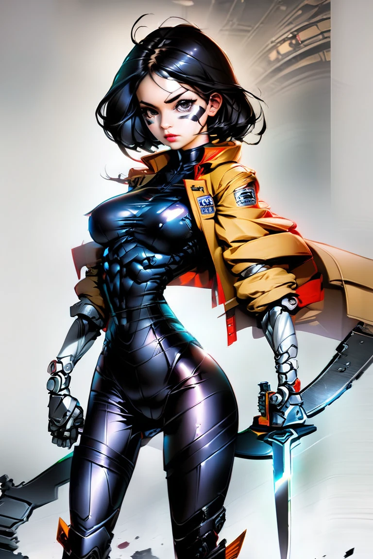 (((mulher))), (((melhor qualidade))), (((obra prima))), (((adulto))), (((1girl))), ((( de costas ))), ((( corte de cabelo bob ))), Uma gladiadora cyberpunk mulher de 25 anos com corpo perfeito, ((( Back view ))), ((( butt ))), shoulder pads with metal spines, Gladiadores do Brooklyn, (( corte de cabelo bob )), tiny leather panties, camiseta de time de rugby rasgada, quase nua no estilo selvagem urbano de Simon Bisley para a capa da revista Heavy Metal, Cabelo loiro curto, Minimum clothing, Metal protection on the left arm with intricate graphics, Dark red with white stars and white and navy blue checkerboard pattern, armadura, cheio de pontas e rebites, (((do joelho pra cima))), cabelos loiro branco curto, no fundo uma parede pintada por Shepard Fairey com um design intrincado