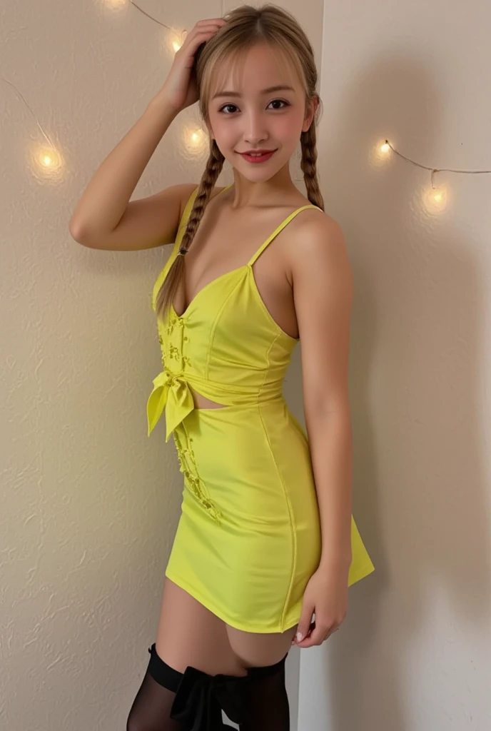 silver hair, curly hair, french braid, long hair, parted bangs, very long hair, crystal hair, absurdly long hair, light aqua eyes, hoop earrings, long pointy ears, Romanticism, Expressionism, Hyperrealism, cinematic lighting, drop shadow, pov, from below, Wide-Angle, UHD, retina, anatomically correct, textured skin, high details, high quality, best quality, highres, 4K, 8k, skinny, pointed small Nipples, sit on rock, wearing hot g-strings, seethru tight skirts, long beautiful legs, shame smile, red cheeks, 11 years old, Navel Look、crystal high heels, small pointed hips、small breasts with rounded upturn、Touching the chest、sit down with your feet together、Looking here、