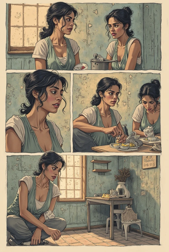 Meninas muito bonitas, rostos extremamente bonitos, 18 anos, loira clara, Ruivo, cabelos castanhos, muito assustado, triste, amedrontado, extremamente chocado, em uma grande cozinha. uma menina, curvando-se sobre a mesa, viewed from behind. 3 Meninas vistas de frente, grandes seios bonitos. Nas mesas da cozinha sangue, facas ensanguentadas. In the background are pots, espetos para churrasco, espetinhos de kebab, bifes de fritura, fervendo legumes, Facas, frios, grandes pernas de presunto, very large pieces of meat everywhere, a piglet, um cozinheiro, BUTCHER, cozinhar. fantasy scenery, Very detailed, Pitoresca, smoky, Tochas, paredes de tijolos velhos, presuntos pendurados no teto. A girl is hunched over a table, shown behind, redondo, bumbum bonito, quadris largos. There is a window. The girls are sweating, have wet skin. A girl has a spot on her buttocks. Bumbum de menina em um forno. vapor. Tochas. butt.