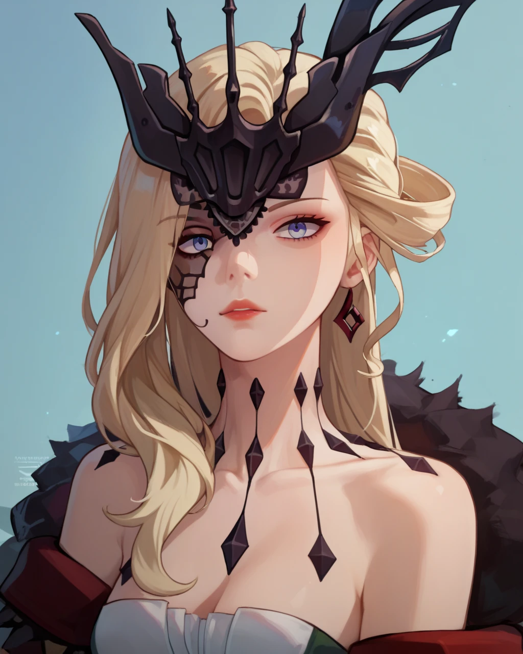 masterpiece, best quality, an extremely delicate and beautiful girl,an extremely delicate and beautiful, world masterpiece theater, ultra-detailed, highly detailed, best quality, blonde hair, highres, extremely detailed,1girl, best quality, illustration, looking at viewer, impasto, (((looking at phone))), oil painting, realistic, realist ,real, (((signora))) \(genshin impact\)+(((cleavage)))+
black mask
eye mask
one eye covered
fur trim
mature female
gloves
fur-trimmed coat