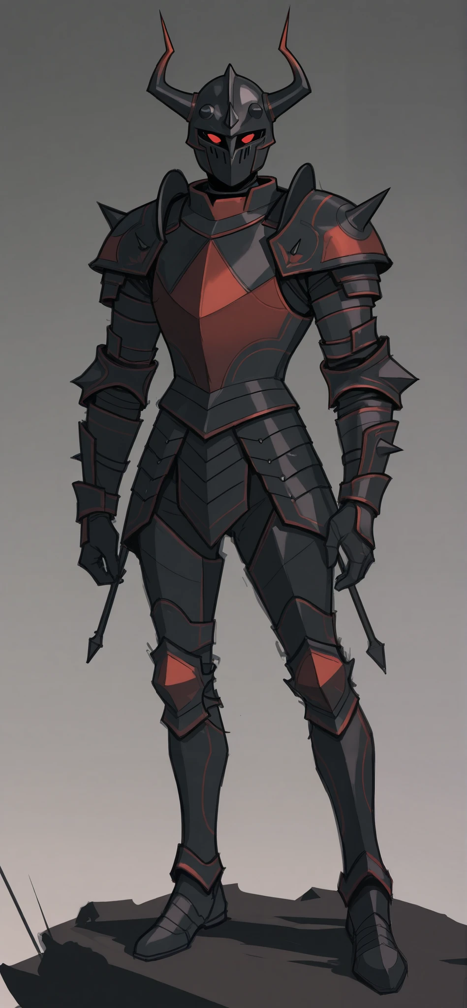 ((demonic armor)), ((black and red armor)), ((masculine build)), ((demonic horned helmet)), ((full body armor)), ((complementary colors)), beautifully drawn, high resolution illustration, best quality, High definition, ((detailed anime sketch)), Masterpiece, (solo), absurdres, ((upper body)),detailed background, fine detail, armor focus, HDR,