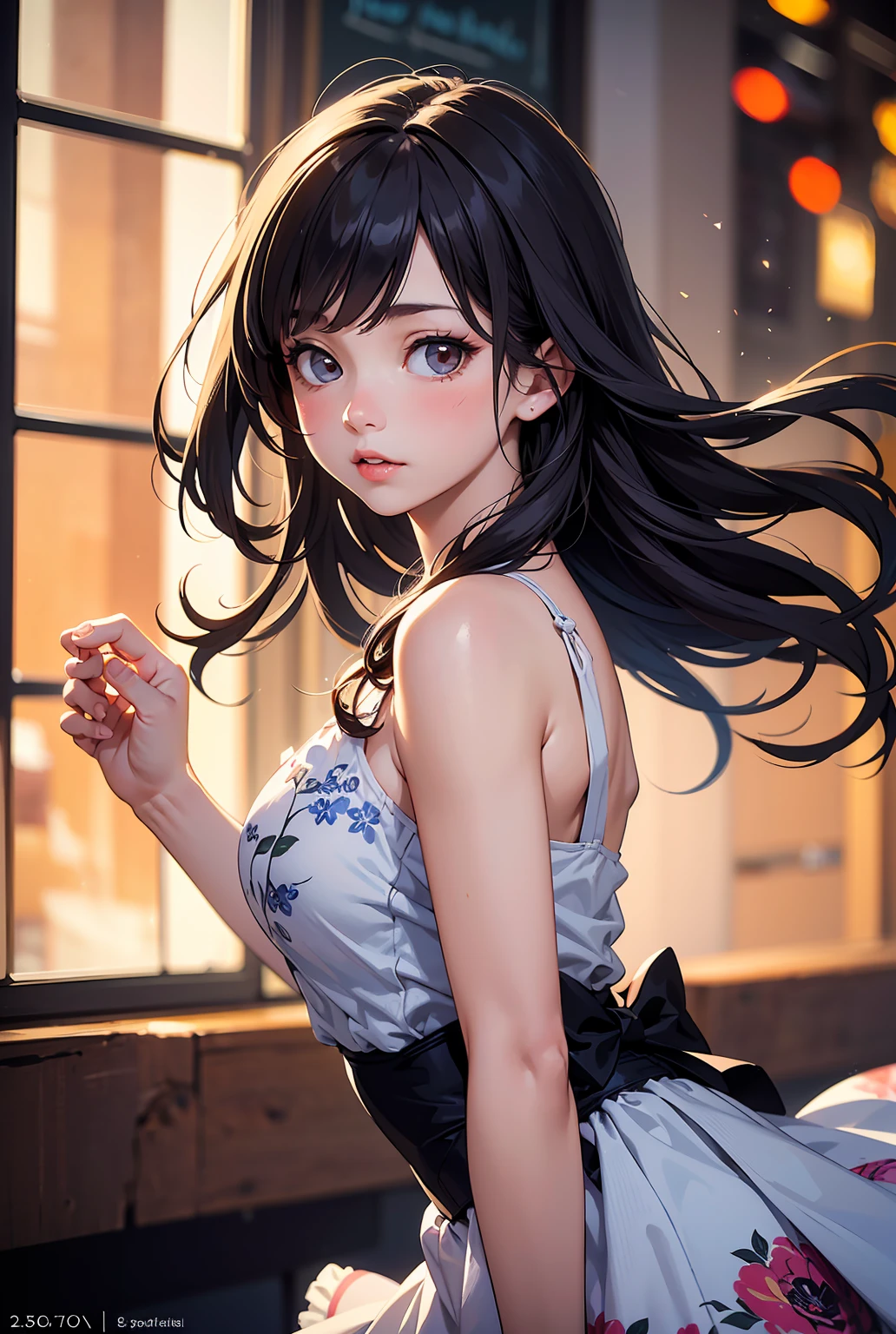 top quality、Highest image quality、masterpiece、girl with((cute little、18 year old、Best Bust、medium bust、Bust 85,beautiful blue eyes、Chest wide open,long black hair、thin、Middle node、Black sports bra、,Reflecting the whole body、sweating、Wrap a towel around your neck、Lie on your back on a bench、Ecstasy face、White Sigh))High quality、Beautiful art、Background with((club、luggage storage、night、Virtual Worlds)),table、Thoughtful design、art、depth of field、better lighting、The most detailed、8k,Super tender