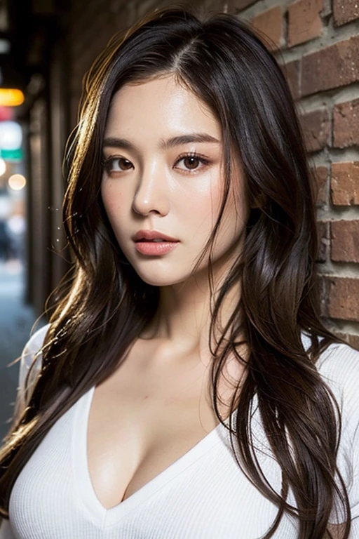 nice images,clear focus,perfect brown eyes,Bright red lips,long hair,Home,Look head-on,Complete pose,Wonderful faces..,look beautiful。,((((White formal wear))),extra focus,Radiant face,facial details,8K resolution,