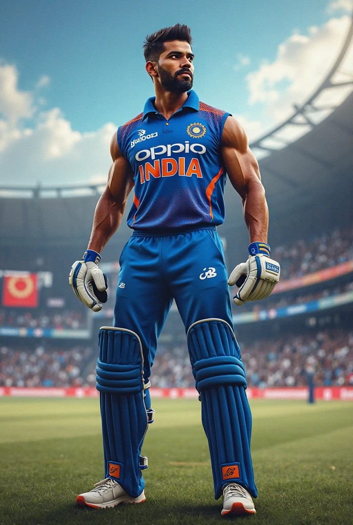 Big statue of Virat Kohli in India's jersey