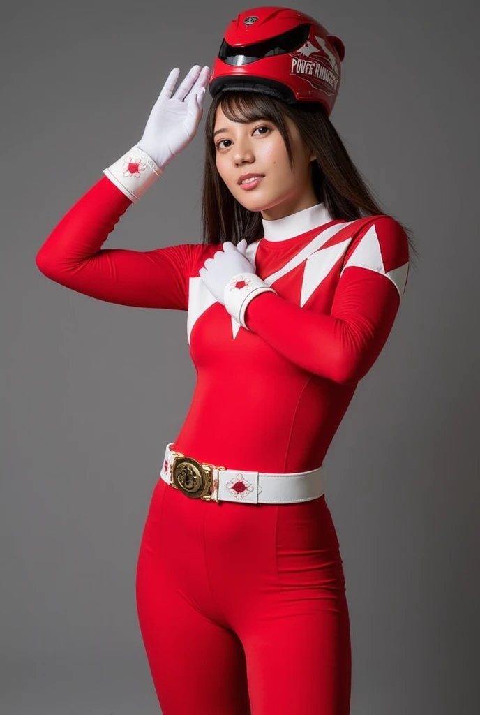 (8K、Raw photography、highest quality、masterpiece:1.2),(black haired、long hair、twin tails:1.6),show viewer,Looking at the front,erotic,white skin,(She is wearing the costume of the beautiful warrior Red Ranger.:1.8)、(Clothing that emphasizes the shape of your chest:1.4)、(big breasts:1.2)、slim body shape、ultra high resolution,beautiful,beautiful fece,(alone, alone、no background:1.9),whole bodyボディー,japanese woman,(Photoreal:1.37)、photon mapping,reality、(Baby-faced and cute: 1.6)、(sad expression: 1.7)、(With a round face: 1.8)、radio city、Physically based rendering、depth of field rally background、photograph, (I can see your knees,close up of thighs、too short skirt:1.5),whole body、super fine,Super juvenile,10 years old