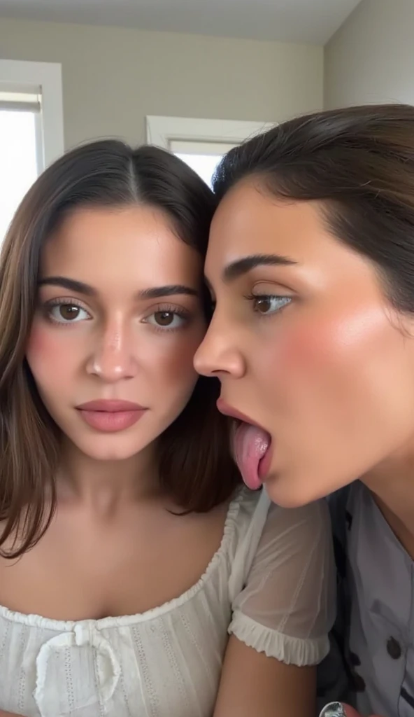 There are Two beautiful cute real 18 years Bangladeshi girl. One girl stick out her tongue. another girl bite on her real Tongue . 8k. They has boobs and pussy