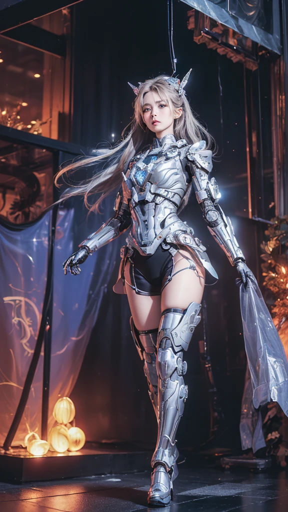 best quality,gold jewelry,Fairy skin,(Every time :1.2),Everlasting,super detailed,actual,high quality,light lighting,Ray tracing,ultra high definition,upper part of body, Future Iron Man mecha,shooting,battery,Launching equipment,Large-caliber artillery,Ros Tran 8K,Mecha Cyber Armor Girl,Wearing a cyberpunk stamina helmet,Wearing a glowing space helmet,High-tech motorcycle helmet,There is a breathing light on the body,The armor of the future shines,Armed electromagnetic gun,Mecha style,Holy sword in hand