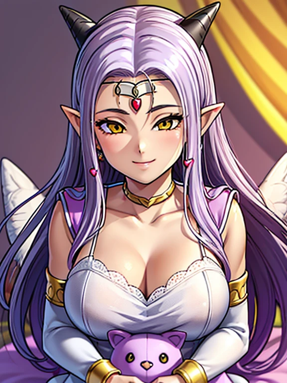 (Obra-prima: 1.4, melhor qualidade: 1.3), (imagem real, detalhes intrincados), 1girl, sozinha, NSFW, allure: (MILF), ((ELF)), ((Milf)), ((Elf)) (Hair: long rainbow hair, franja reta), ((rainbow hair)), (quadril largo), (esguio: 1.3), olhos blond, ((hearts in the pupils)), large pelvis, olhos afiados, garments: lace bra, Accessories: anel dourado, brincos de aro simples, concha coLar, cabelo: long rainbow hair, (Hair: long rainbow hair, franja reta), hair messy, hairbow, ornamento de cabelo, maquiagem: sombra preta, pele brilhante, Location: interior, Comportamento: boca aberta, tongue, Ventosas, own hands together, nevoa