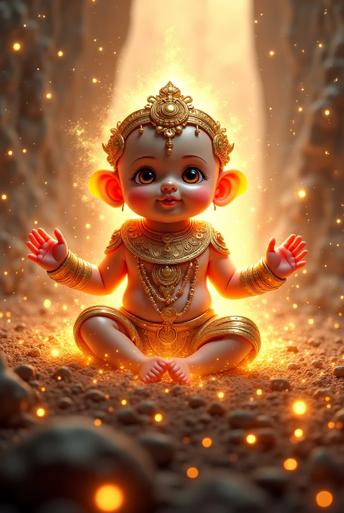 Here’s a prompt for creating a vibrant and detailed image of Vishnu in his Vamana (dwarf) avatar:
"Create a vivid and engaging image of Vishnu in his Vamana avatar, the dwarf. Illustrate Vamana as a small but divine figure, with a radiant and benevolent expression. Dress him in traditional celestial garments with intricate patterns and bright colors. Show him standing with one foot extended, symbolizing his three steps that cover the entire universe. Include elements such as a backdrop of heavenly realms or cosmic scenery to highlight his divine nature. Use a mix of vibrant colors and detailed textures to emphasize the humility and majesty of Vishnu’s Vamana avatar, capturing both his modest size and his immense power." Make tall and shaved head