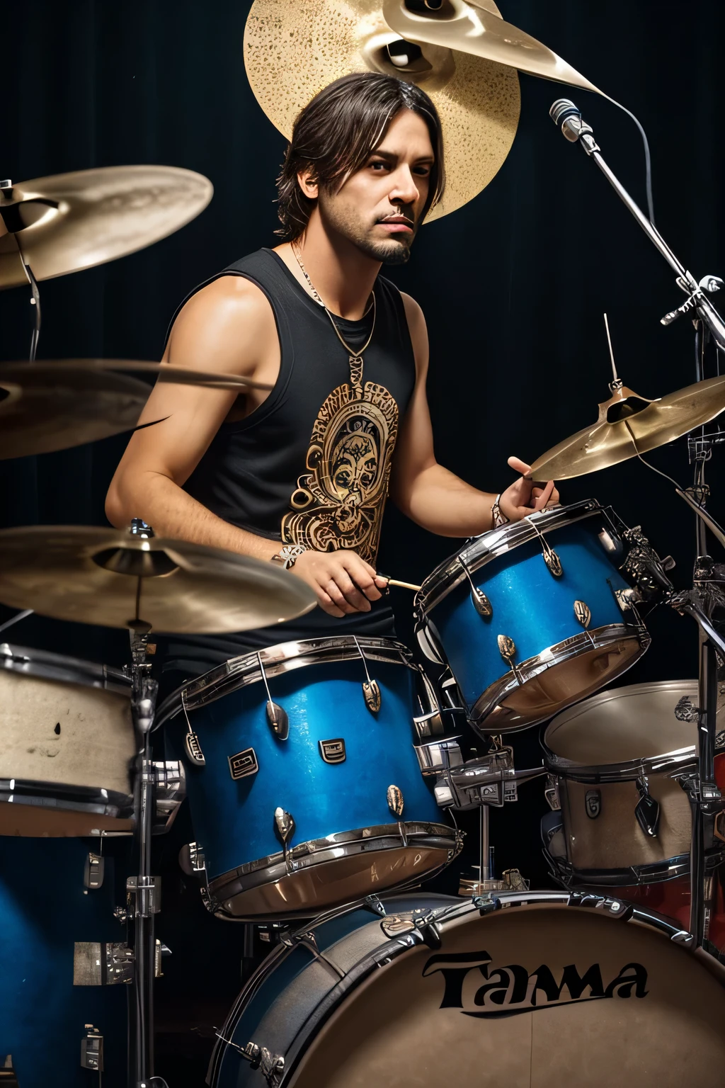 baterista de camisa rosa moreno tocando bateria na frente de um microfone, tocando bateria, baterista, Joel Torres, andrew gonzalez, album photo, imagem de perfil, Pablo Oliveira, bateria, andres rios, Brian Pulido, Alex Miranda, Alex Flores, Riyahd Cassiem, foto do perfil, danilo torres, david rios ferreira, joe alves, Tiago Zapata