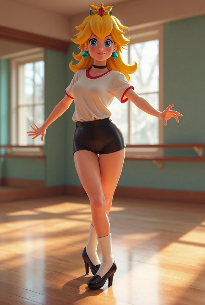 [Coco bandicoot], [Uploaded to e621.net; (Pixelsketcher), (wamudraws)], ((masterpiece)), ((solo portrait)), ((full body)), ((front view)), ((furry; anthro)), ((detailed fur)), ((detailed shading)), ((beautiful render art)), ((feet visible)), ((cel shading)), ((intricate details)), {anthro, orange fur, black nose, cute green eyes, pink eyeshadow, (cute smile), (blushing), blonde hair, ponytail, (small boobs), (beautiful legs), (beautiful feet), (counter-shade feet), (defined leg muscles), (camel toe)}, {(pink leotard), (open room), (white walls), (ceiling lights)] dancing nsfw (vagina, nipples) (Bimbo body)