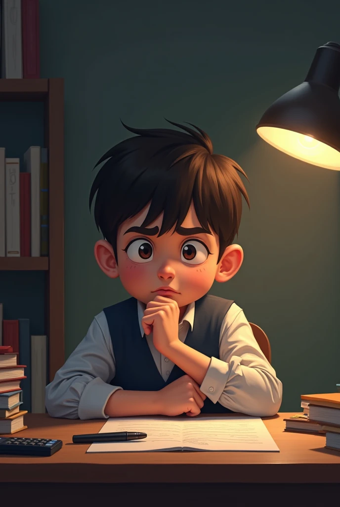 A boy thinking 
