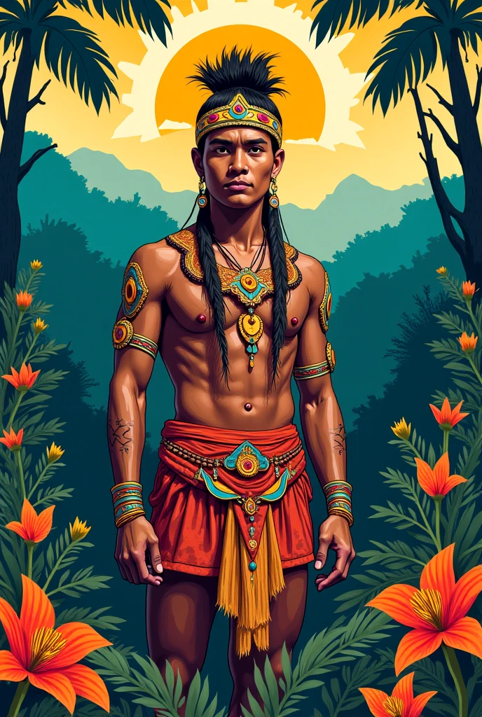 Create the image of an indigenous Brazilian from the Amazon rainforest