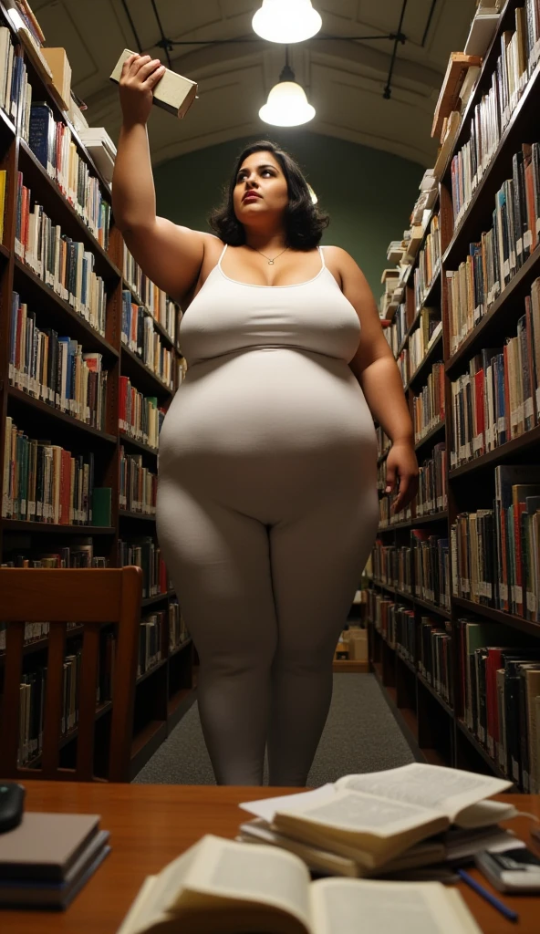full body fat Latina woman naked in tight transparent blouse and schoolgirl skirt, futuristic sneakers showing her fat hairy vagina standing facing forward holding books, long black hair, big curly hair, fat slutty face, schoolgirl skirt, nice body, tanned, big breasts with big areolas and big pointy nipples showing, big wet pussy, fat pussy, big pussy, big pussy, hairy vagina, big hairy vagina, visible pussy, hi-hop style, tattoos, tattoos, inside a room, vagina
