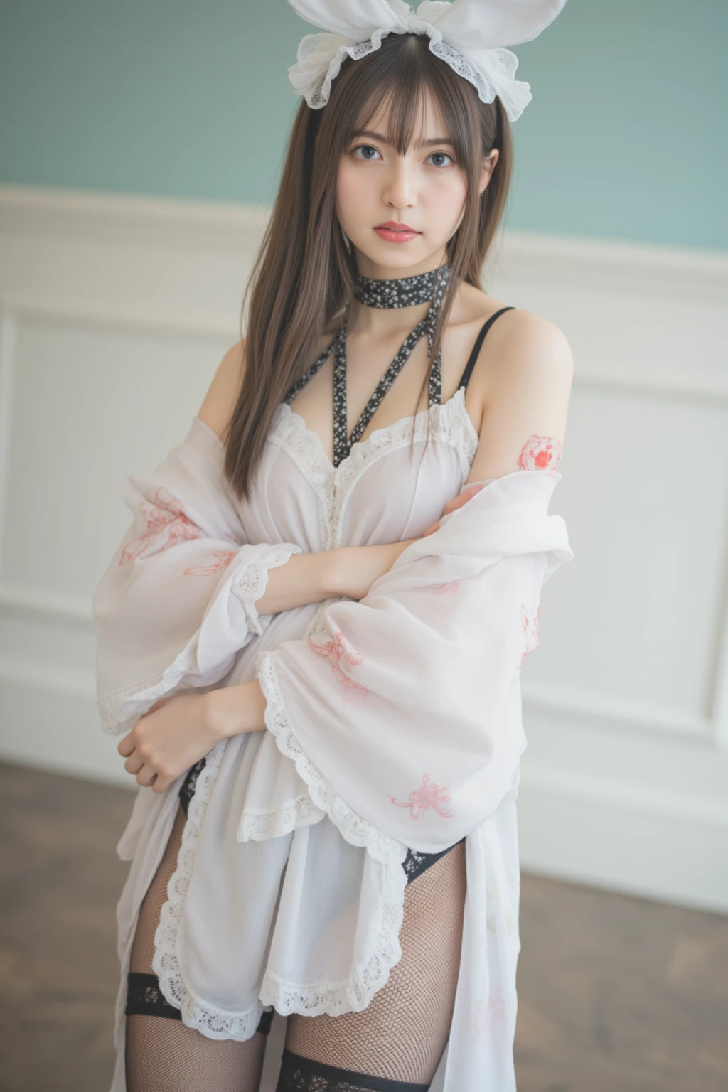 (Reality),(for real: 1.4), best quality, Implications, Ultra Detailed, Meticulous attention to detail, high resolution, 8k wallpaper, Perfect dynamic composition, Full body image,appearance: Fresh and natural:秋天甜妹的appearance通常给人一种Fresh and natural的感觉,Fair and translucent skin,Bright Eyes,The whole person looks much younger。warm sunlight:她的笑容warm sunlight,Make people feel comfortable and friendly。Full of energy:She is always full of energy,light steps,It gives a positive feeling。 clothing: Soft materials:秋天甜妹的clothing材质通常以柔软为主,Like cotton、numb、chiffon ETC.,Makes people feel comfortable and natural。warm color:她们的clothing色调偏向温暖,Such as light brown、Light brown、pink ETC.,It gives a feeling。fashion elements:她们的clothing中常常融入fashion elements,Like ruffles、Lace、bow, ETC,Show sweet personality。cosmetic: Transparent makeup base:秋天甜妹的cosmetic通常以清透自然的底妆为主,Highlight skin'natural luster。柔和Eye Makeup:Eye Makeup,They choose pastel colors,Like pink、light brown, ETC,Create a cute and sweet feeling。lip makeup:lip makeup方面,The colors they usually choose,Like pink、Peach color ETC.,Add sweetness。