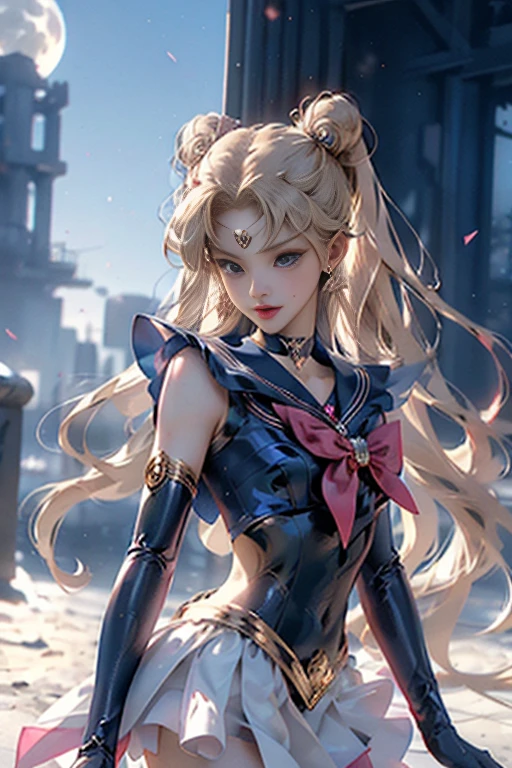 masutepiece, full: 1.3, to stand, 8K, 。.3D, Realistic, Ultra Micro Photography, of the highest quality, Extreme Details CG Unity 8K Wallpapers, From below:1.2, Intricate details, SEXY Model Pose、Dynamic Poses,Dynamic Angle, (1 female), 25 years old, (Sailor Moon Super Sailor Moon Mer1, tiarra, Sailor Senshi Uniform Sailor: 1.2, Sailor Moon: 1.2), Incredibly long bright twin-tailed blonde, Thin and very long straight twin tail blonde, Hair bun, Red round hair ornament in a hair bun, Sailor Senshi Uniform, Panties,(Blue collar, blue sailor collar, Blue Pregate Ultra Mini Skirt: 1.3, very large red bow on the chest,,: 1.3, Long white latex gloves: 1.3, Red gloves on the elbows, very large red bow behind the waist,,: 1.1, cleavage looks bigger, a golden tiara, earrings), (Face Details: 1.5, Bright blue eyes, Beautiful face, Beautiful eyes, shiny eyes, thin lips: 1.5, thin and sharp pale eyebrows, long dark eyelashes, Double eyelashes), Luxurious Golden Jewelry, Thin, thin and muscular,,, a small face, Big breasts, Perfect proportions, thin waist, Visible Pore, Seductive smile, Perfect hands: 1.5, high-leg swimsuit, Very thin and fitting high gloss white holographic leather, Octane Rendering, highly dramatic picture, Strong natural light, Sunlight, exquisite lighting and shadow, Digital SLR, Sharp Focus: 1.0, Maximum clarity and sharpness, (Space background,Moon, dynamic background, Detailed background),(Rabbit, Double bun, Twin-tailed, Parted bangs, circlet, Jewelry, earrings, Choker, Red bow, White Gloves, elbow groves, Blue skirt,,((Upskirt rolled up)),((White lace underwear is visible))
),nffsw
