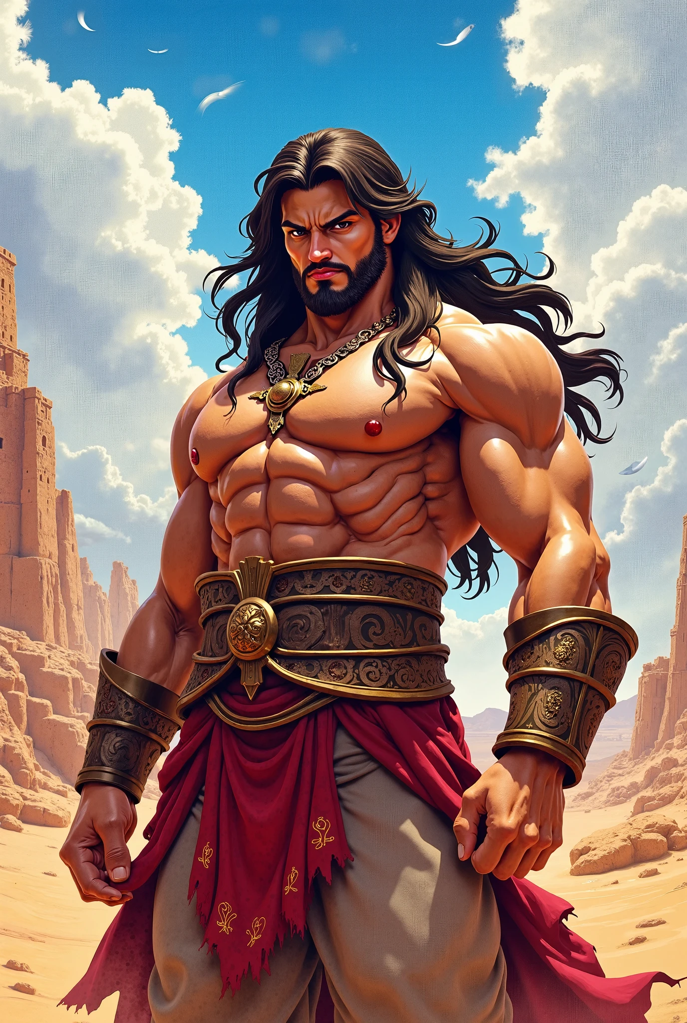 Muscular greek god