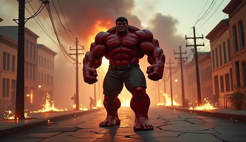 red hulk is eating