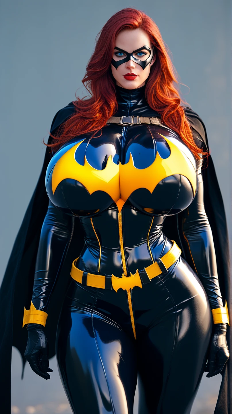 masterpiece,best quality,super detailed,ultra detailed,extreme detailed,extremely detailed,ultimate detailed,hyper detailed,JENNALYNNMEOWRI ,REDHEAD WOMAN, breast, ((batman suit)), in forrest,<lora:jenna:0.7>