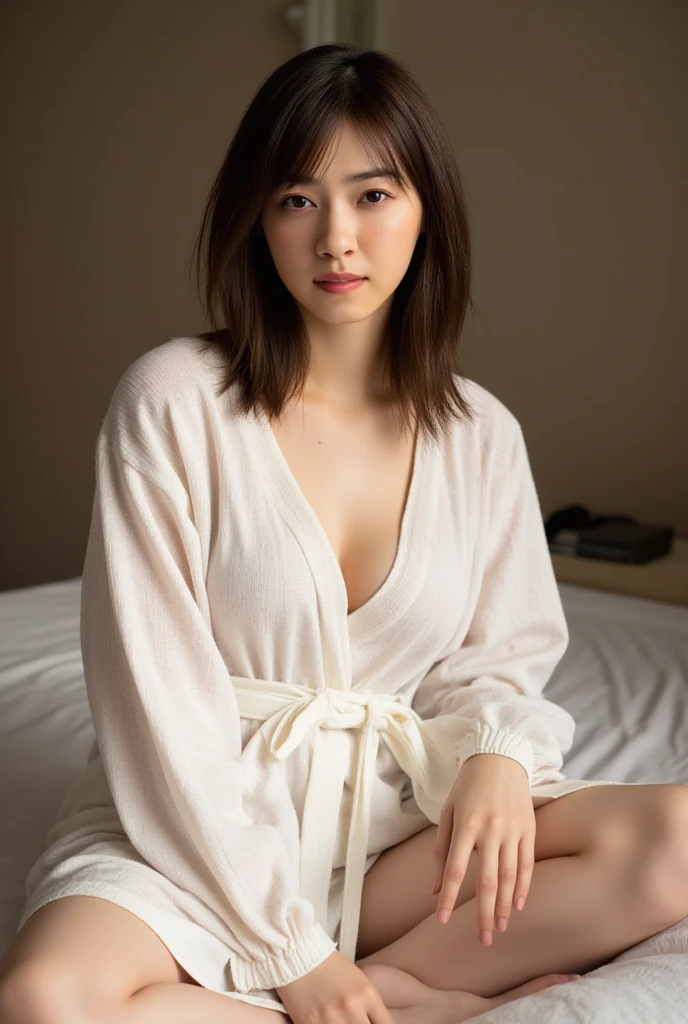 masterpiece, Full Body Shot, ((No clothes))、Young and beautiful woman in Japan, Model's body type、Toned Abs、standing on a floor in the classroom with a big smile, Charming person, Completely naked, ((No clothes)), Very cute face, Glossy Lips, Double eyelids on both eyes, Natural Makeup, Long eyelashes, Shiny skin, Smooth, Light brown medium hair, Asymmetrical bangs, Sunburned skin, Glowing Skin,, pubic hair、8K resolution, Attention to detail, Detailed hairstyle, Detailed face, Great cinema lighting, Octane Rendering, Vibrant, Ultra-realistic, Perfect limbs, Perfect Anatomy