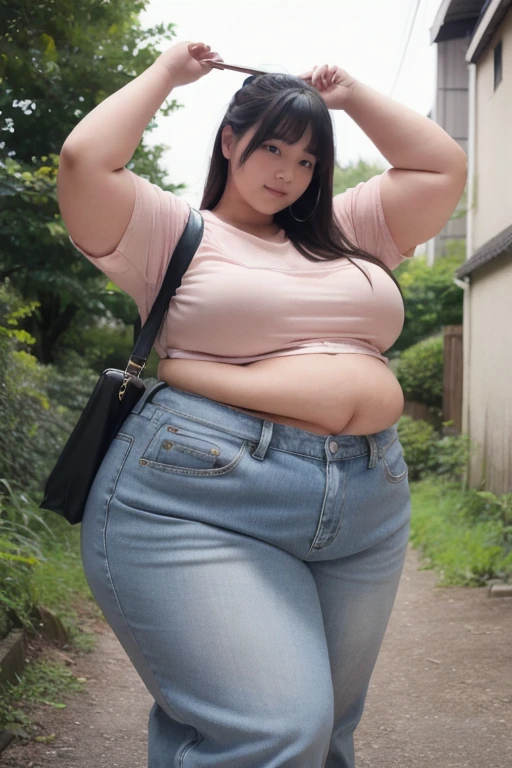 Straight face、Beautiful thighs、Generate up to the head、Emphasize the breasts、Glasses、Spread your legs、Japanese、Extremely short hair、Chubby、Plump、Narrow eyes、Single eyelid、Squinting eyes、Black-rimmed glasses、Heavy bangs、Bangs hanging over the eyes、Facing forward、Pants Style、cardigan、He seems to have a lot of pride.、Height 150cm Weight 65kg、Spaced out、looking at the camera、round face、stand up、Blind with bangs、Boyish hairstyle、Generate the whole body、upright、Stuffy、Blue pants、、