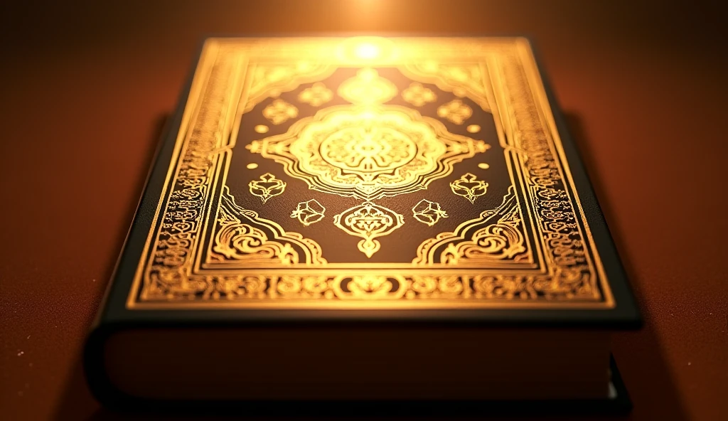 Holy Quran made with precious stones and metals, on a beautiful background. Most beautiful image of all