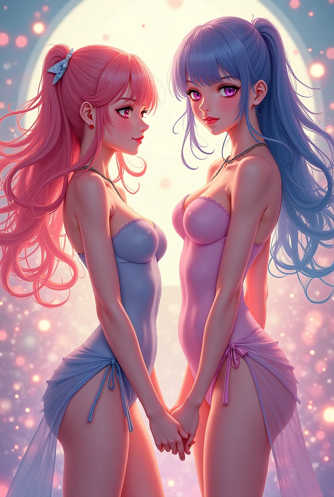 girl with colorful hair and a colorful dress, rossdraws pastel vibrant,Beautiful portrait, artgerm colorful!!!, ! Dream Artgerm, Beautiful girl,Digital art, art wallpaper 4k,Detailed beautiful delicate eyes, a face with perfect proportion, highdetailskin, Detailed skin, arm under breasts, Medium large breasts, Wide hips, smooth midriff, skiny and thin, __Fashion__, __Hair__:1.3),