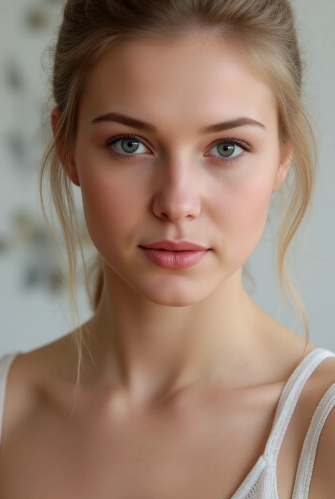 Pretty European Face Beautiful European woman , 23 years old, blonde, hair pulled back ...