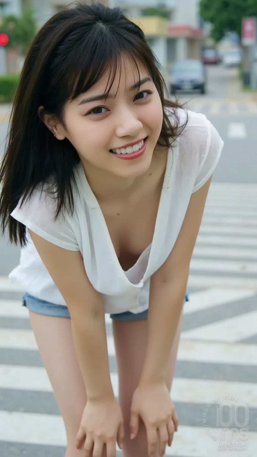 Big eyes、Big black eyes、Drooping eyes、smile、Mouth slightly open、Smiling with teeth showing、Completely naked、topless、beautiful breasts、normal breasts、bottomless、All naked、naked、No underwear、not wearing anything、short bob、loose curly hair、alone, idol face,cute、18-year-old、Japanese、 delicate girl, Frank, Sophisticated, thin arms, innocent eyes, cheek, shiny pink lips、Keep your lips open、depth of field movie light、blurred background、目 focuokeh dof、professional lighting、soft light、(NSFW:1.1)、bodice subian、beautiful feet、asuka saito、body photo、standing、standing、standing、hold back defecation、leaking、thin、
