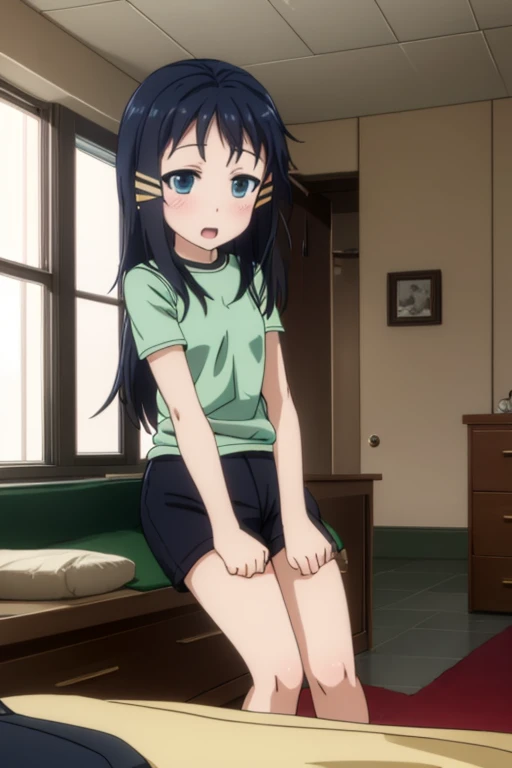masterpiece, ultra quality, ultra sharp, ultra detailed, 1girl, solo, (((good anatomy))), haduki kurumi, (tattered torn dripping wet white gym shirt), navy gym pants, animal ears, randoseru, name tag, Japanese anime pose, laugh, BurumaShorts, Buruma, Gym Uniform, (((lying:1.4, spread_legs, legspread, split_legs, spreading legs)), (randoseru backpack:1.4), (smirk smile), buruma, blue buruma, black buruma, (cameltoe), (tattered torn short sleeve white gym uniform with colored hem), (tiny nipples), (white long loose socks), strong lighting, legspread, bukkake, cum on clothes, cum on legs, cum on buruma, cum on bloomers,