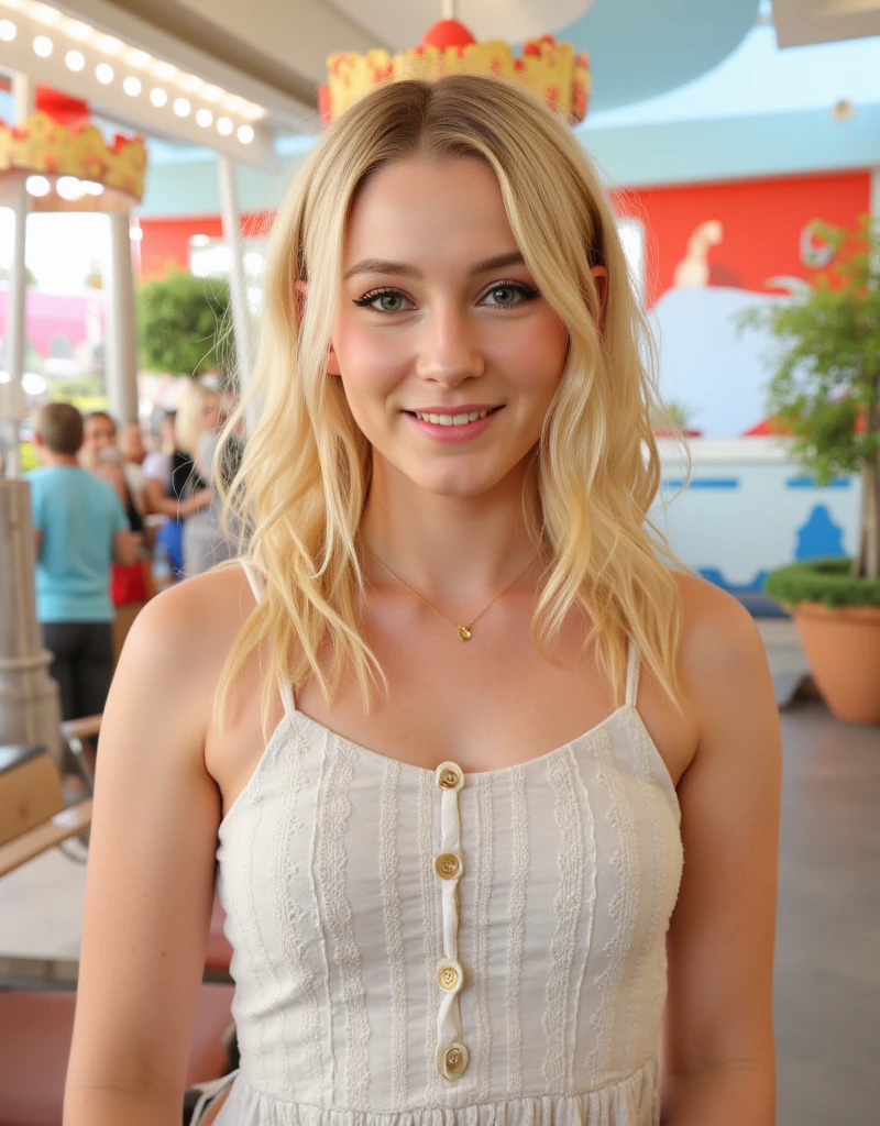 NSFW (detailed), perfect face, realistic photo of beautiful woman, blue eyes, piercing eyes, long hair, blond hair, wearing detailed necklace, Polish, influencer, light freckles, big lips, wearing detailed diamond bracelet, wearing detailed branded watch, wearing detailed diamond ring, Instagram, sharp photo, perfect body, model looking, realistic photo of a woman, golden, blond hair color, perfect detailed hands, perfect detailed fingers, ((best quality)), ((masterpiece)) (smile:1.2) light blue eyes, incredible blue eyes, detailed, photographer_\( ultra\ Generate a hyperrealistic, intricately detailed image of iamsophia, embodying the joy and festivity of an Easter parade. iamsophia is in the heart of the parade, riding on a beautifully decorated float that is adorned with spring flowers, ribbons, and Easter motifs. Her perfect, detailed figure is clad in a vibrant, wide-brimmed hat adorned with flowers and ribbons, capturing the festive spirit of the occasion. Her golden blond hair is styled elegantly beneath her hat, and her piercing sky-blue eyes sparkle with excitement and happiness as she waves to the crowd. The parade scene around her is alive with color and movement—bands playing joyful tunes, children waving, and the streets lined with spectators in their Easter best. The image captures the essence of community celebration, with every detail from the intricate decorations on the float to the lively expressions of the parade participants rendered in stunning realism, creating a photorealistic snapshot of Easter joy and springtime festivity.