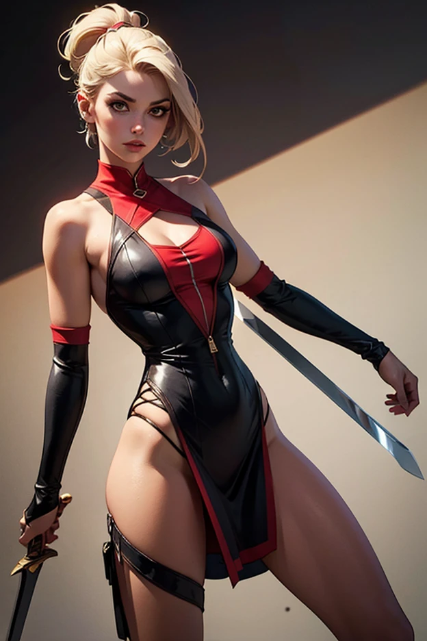 (masterpiece, best quality:1.4), (1girl, solo:1.5), full body, (extreme wide shot:1.2), european youth beauty, bjenetms, dress, cleavage, gloves, choker, fingerless gloves, belt, jewelry, bracelet, bare shoulders, tattoo, side slit, big breast, sexy smile, beautiful detailed eyes, extremely detailed face, perfect lighting, ((perfect hands,perfect anatomy)), highly detailed skin, skin pores, subsurface scattering, realistic pupils, full face blush, full lips, detailed background, sfw, depth of field, volumetric lighting, sharp focus, absurdres, realistic proportions, good anatomy, (realistic, hyperrealistic:1.4), 16k hdr,