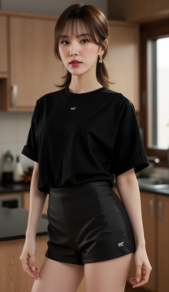 disorganized, RAW photo, very delicate and beautiful, masterpiece, highest quality, ultra high resolution, 16k, surreal, super detailed, perfect ???????, super dense skin, perfect figure, Highly detailed CG 8k wallpaper, 20's, very slim body, (tight waist), very small head, very small face, delicate features, tearful mole, mole on chest, earrings, thin legs, (very huge round breasts:1.2), (full body shot), short middle hair, wavy hair, (golf wear:1.3), barefoot,